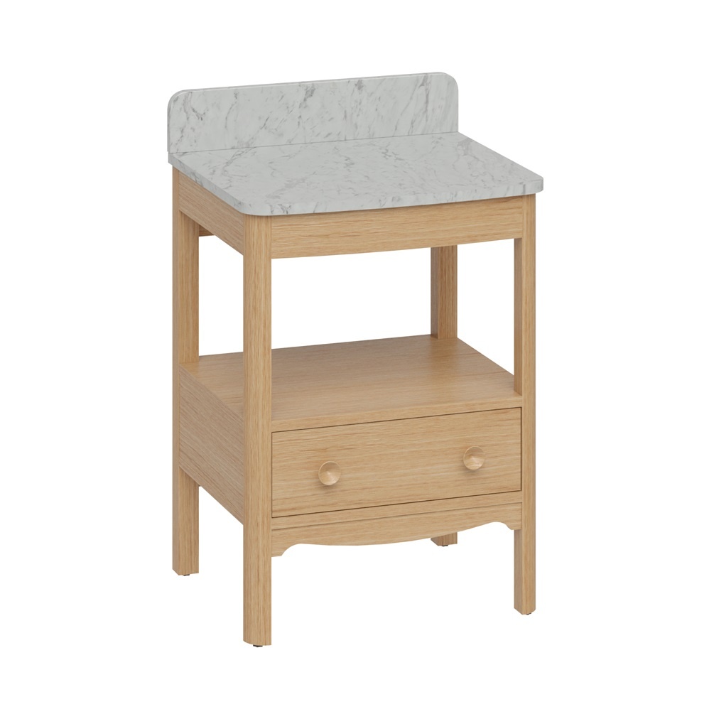 Product cut out image of Burlington Guild 620 Light Oak Furniture Unit and Carrara Worktop GU6500DLOK_FS GU620TMC